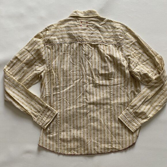 Vintage Red Men’s XL Western Snap Button Long Sleeve Shirt Floral‎ Yellow Rose - Picture 10 of 10